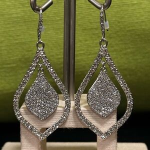 Lord & Taylor Sparkling Silver Teardrop Earrings